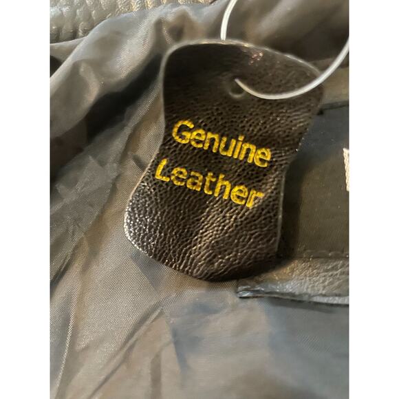 mens PB BASICS BLACK leather crocodile embossed jacket -Xl - Picture 7 of 11